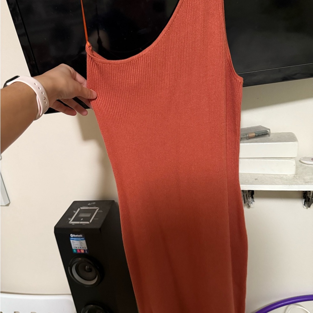 House of Harlow sweater one shoulder dress midi